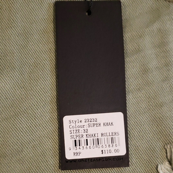 One Teaspoon Women's Olive Green Distressed Khaki Rollers Shorts 32 - Picture 2 of 8